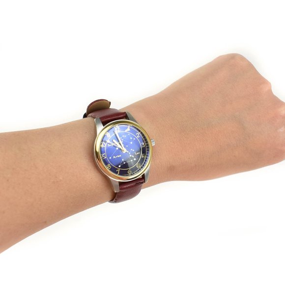 DEEP DYED: Red, Leather Constellations Watch